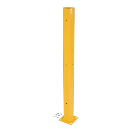 Vestil Steel Bolt On Tubular Guard Rail Post 72 In. Length Yellow GR-H2R-BO-TP72-YL
